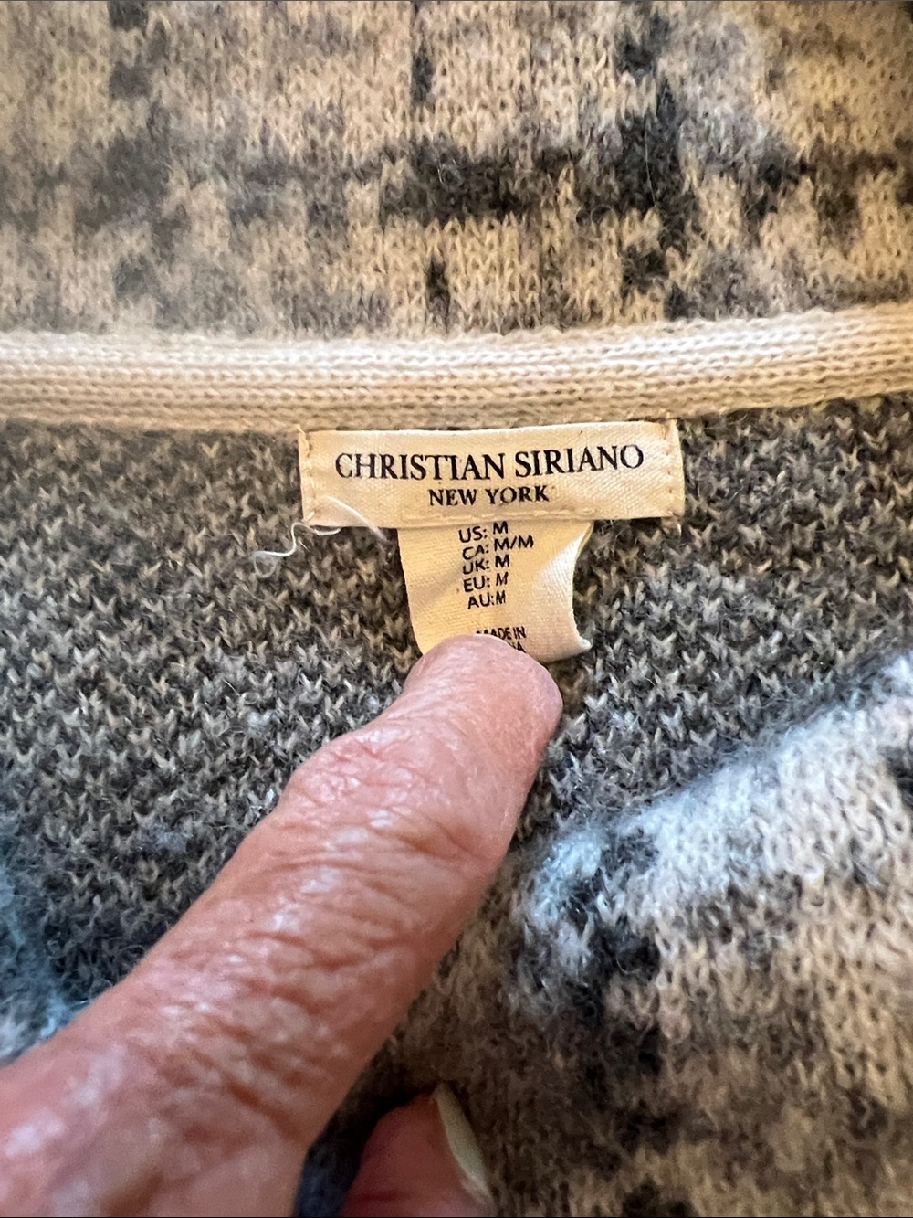 Christian Siriano Gray Plaid Cowl-Neck Sweater Coat - Picture 3 of 3